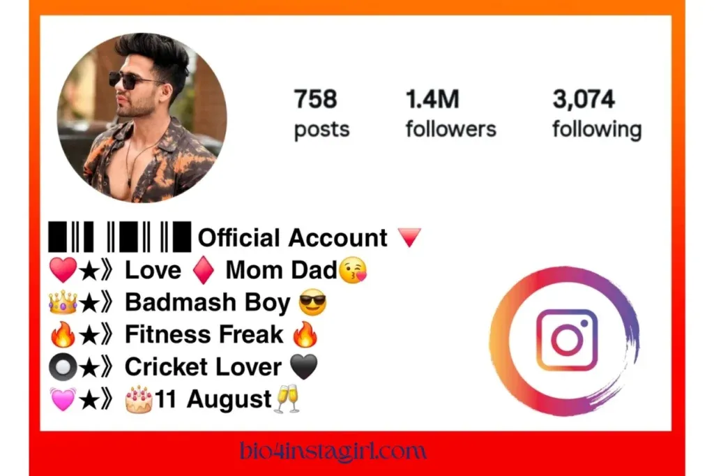 Instagram Bio for Boys Stylish Font